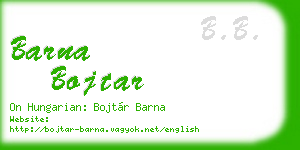 barna bojtar business card